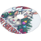 Cute Bunny Merry Christmas – Holiday Rabbit Kerstboom Rok (Gekanteld)