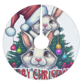 Cute Bunny Merry Christmas – Holiday Rabbit Kerstboom Rok
