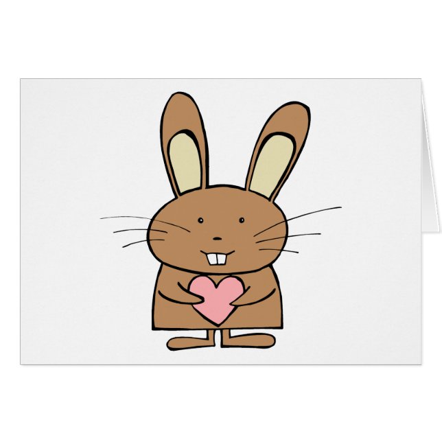 Cute Bunny met Heart (Voorkant Horizontaal)
