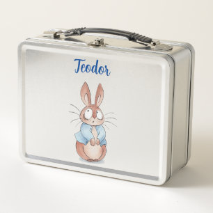 Cute bunny metal lunch box Gepersonaliseerd