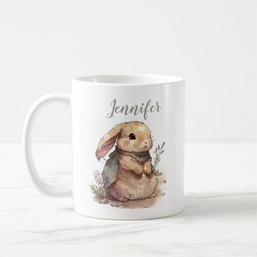 Cute Bunny Mug Personnalisé Pâques (Gauche)