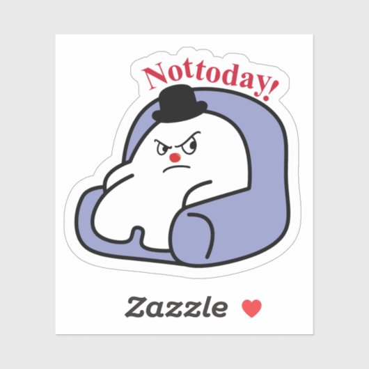 Cute Bunny “Not Today” Sticker | Mood & Relatable  (Feuille)