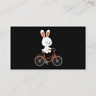 Cute Bunny on Bike Rabbit Cycling Bicycle Bunny Visitekaartje