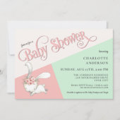 Cute Bunny Pastel Girl Baby shower Invitation (Devant)