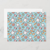 Cute Bunny Pattern Briefkaart (Voorkant / Achterkant)