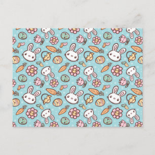 Cute Bunny Pattern Briefkaart