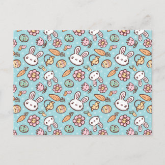 Cute Bunny Pattern Briefkaart