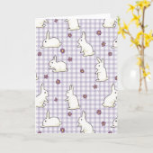 Cute Bunny Pattern Greeting Card Kaart (Gele Bloem)