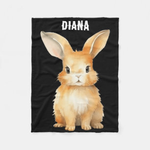 Cute Bunny Personalized Fleece Deken