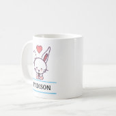 Cute Bunny Personalized Koffiemok (Voorkant links)