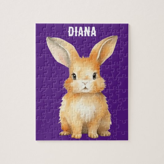 Cute Bunny Personalized Legpuzzel (Verticaal)