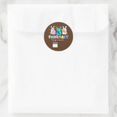 Cute Bunny Pharmacist Squad Happy Paast Ronde Sticker (Tas)