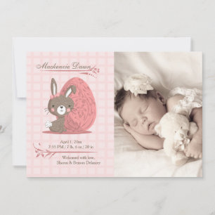 Cute Bunny Photo Faire-part de naissance
