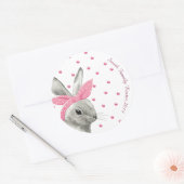 Cute Bunny Pink Bow-ontwerp Ronde Sticker (Envelop)
