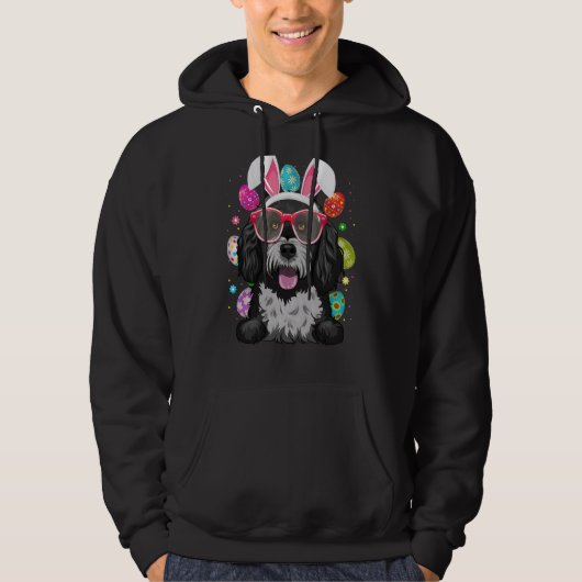 Cute Bunny Portuguese Water Dog Face Easter Eggs E Hoodie (Voorkant)