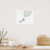 Cute Bunny poster (vliegend voor wortelen) (Keuken)