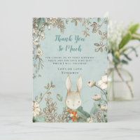 Cute Bunny Poudre Bleu Premier Anniversaire Merci