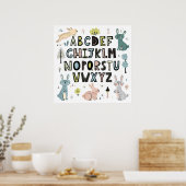 Cute Bunny Rabbit ABC Alphabet Letters Education Poster (Keuken)