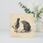 Cute Bunny Rabbit Animal Art Illustratie Kaart (Staand voorkant)