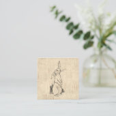 Cute Bunny Rabbit Art Script Background Informatiekaartje (Staand voorkant)