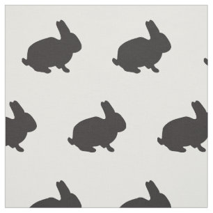 Cute bunny rabbit baby animal black silhouette stof