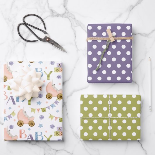 Cute Bunny Rabbit Baby shower Inpakpapier Vel (Voorkant)