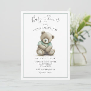 Cute Bunny Rabbit Baby shower Invitation Kaart