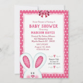 Cute Bunny Rabbit Baby shower Invitation Kaart (Voorkant)