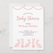 Cute Bunny Rabbit Baby shower Kaart (Voorkant)