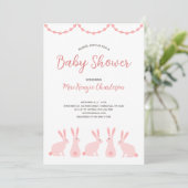 Cute Bunny Rabbit Baby shower Kaart (Staand voorkant)