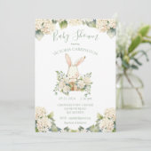 Cute Bunny Rabbit Baby shower Kaart (Staand voorkant)