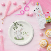Cute Bunny Rabbit Baby shower Papieren Bordje (Feest)