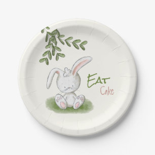 Cute Bunny Rabbit Baby shower Papieren Bordje