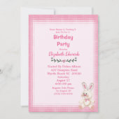 Cute Bunny Rabbit Birthday Party Kaart (Voorkant)