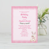 Cute Bunny Rabbit Birthday Party Kaart (Staand voorkant)