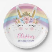 Cute Bunny Rabbit Birthday Party Papieren Bordje (Voorkant)