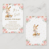 Cute Bunny Rabbit Blush Floral Books for Baby Informatiekaartje (Voorkant / Achterkant)