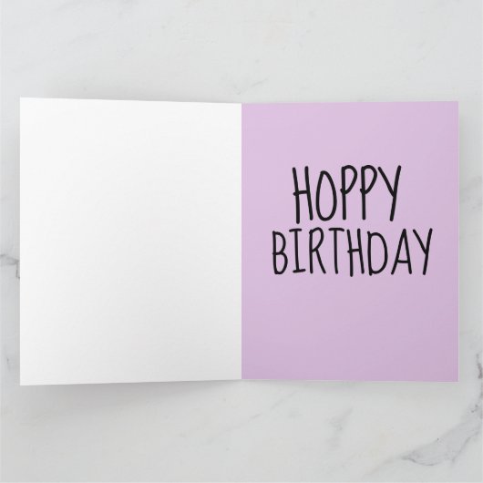 CUTE BUNNY RABBIT CARTE D'ANNIVERSAIRE surdimensio (Intérieur)