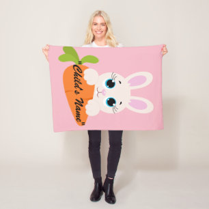 Cute Bunny Rabbit Design Baby Wieg Fleece Blanket Deken