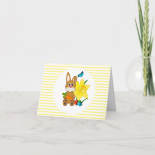 Cute Bunny Rabbit Easter Holiday Greliday Card Kaart