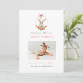 Cute Bunny Rabbit Faire-part de naissance photo bé (Debout devant)