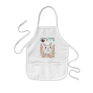 Cute Bunny Rabbit Flowers & Butterflies Kinder Schort