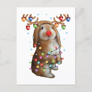 Cute Bunny Rabbit Funny kerstfeestcadeautjes Briefkaart