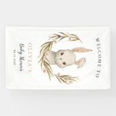 Cute Bunny Rabbit Girl Baby shower Welcome Spandoek (Horizontaal)