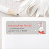 Cute Bunny Rabbit Holiday Greeting Etiket (Insitu)