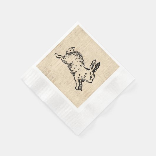 Cute Bunny Rabbit  Illustration Script Art Servet (Hoek)