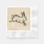Cute Bunny Rabbit  Illustration Script Art Servet (Voorkant)