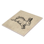 Cute Bunny Rabbit Illustration Script Art Tegeltje (Zijkant)