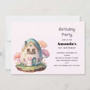 Cute Bunny Rabbit Japanse Kawaii Stijl Verjaardag Kaart