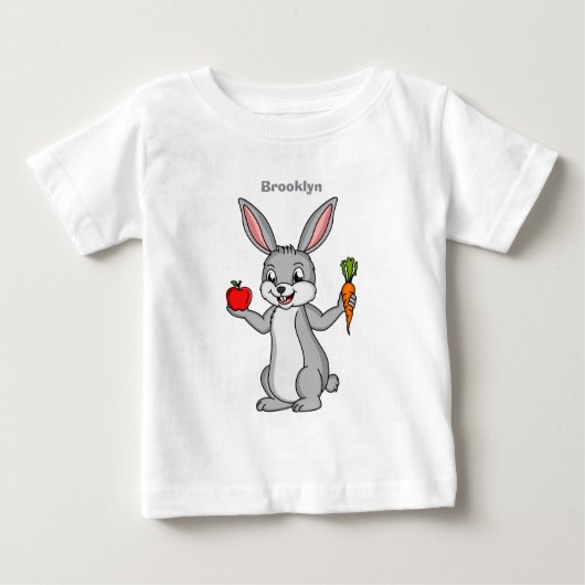 Cute bunny rabbit met groenten cartoon (Voorkant)